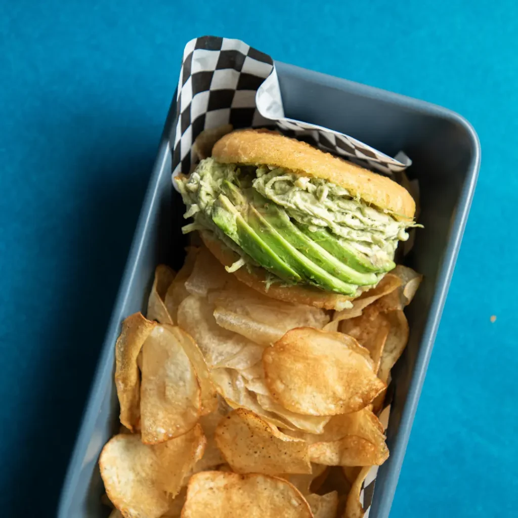 Venezuelan Reina Pepiada arepa with avocado chicken salad from Coma Arepas in Kenner